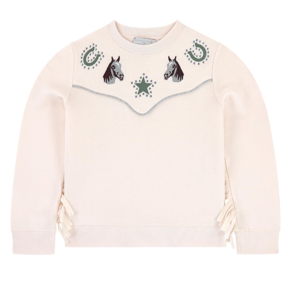 Stella McCartney Kids Horse Fringed Sweatshirt 🐴